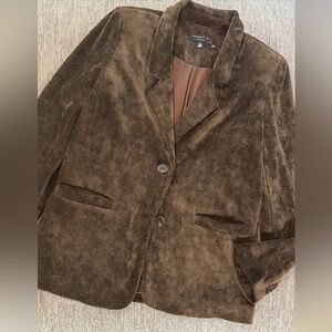 Current Air Los Angeles Plush Corduroy Jacket Blazer Dark Brown Women’s Sz Small